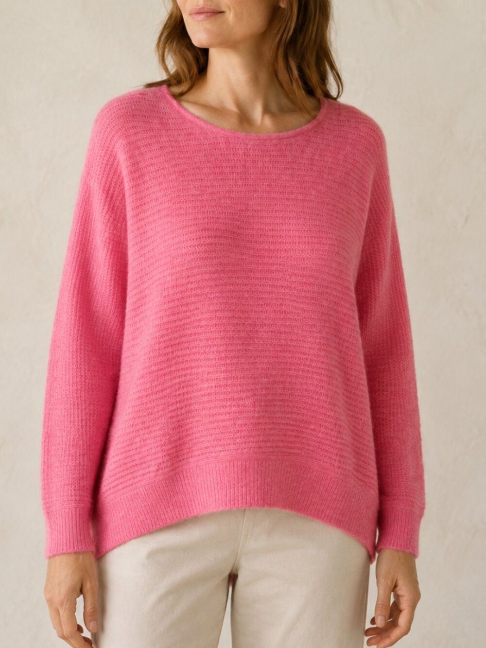 WRAP London Pink Baby Alpaca Merino Wool Ribbed Knit Sweater Size 12 US